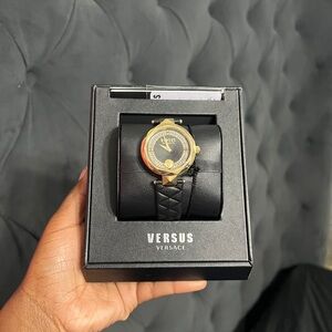 Versus Versace Black and Gold Watch